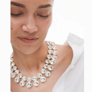 Crystal Sparkly double-drop necklace by J.CREW.   Color: CRYSTAL